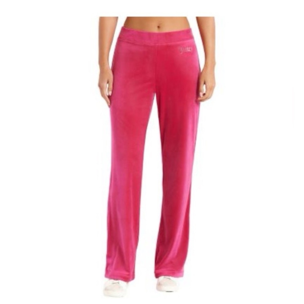 Women’s Juicy Couture Pink Velour Tracksuit Pants Size Large